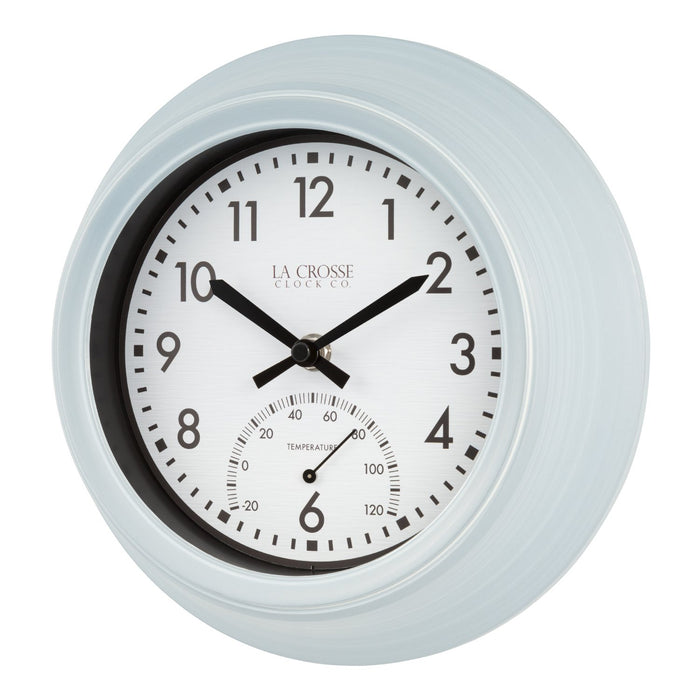 Weather Scientific LaCrosse Technology T82110 9 inch In/Outdoor Wall Clock with Temperature LaCrosse Technology