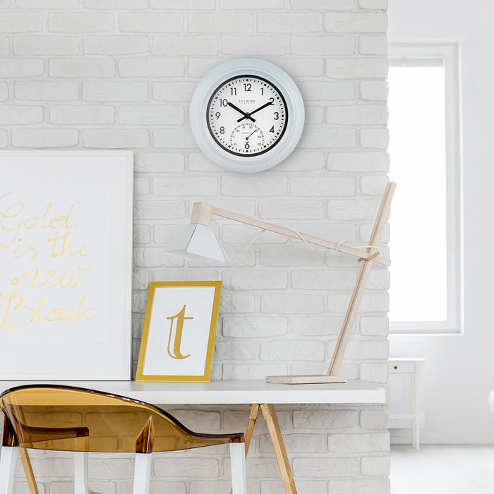 Weather Scientific LaCrosse Technology T82110 9 inch In/Outdoor Wall Clock with Temperature LaCrosse Technology