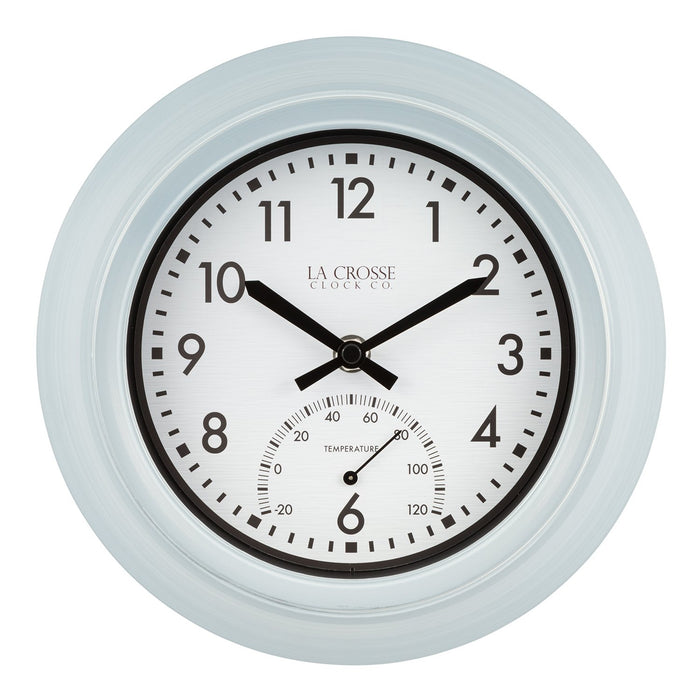 Weather Scientific LaCrosse Technology T82110 9 inch In/Outdoor Wall Clock with Temperature LaCrosse Technology