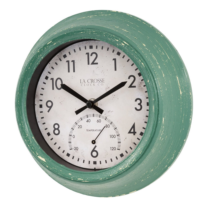 Weather Scientific LaCrosse Technology T82394 9 inch In/Outdoor Wall Clock with Temperature LaCrosse Technology