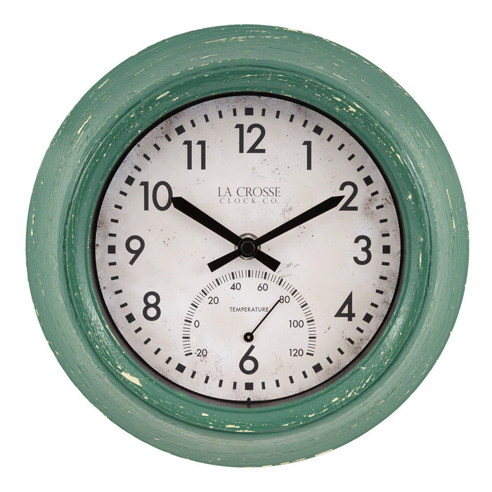 Weather Scientific LaCrosse Technology T82394 9 inch In/Outdoor Wall Clock with Temperature LaCrosse Technology