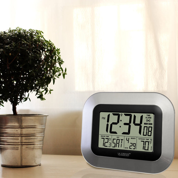Weather Scientific LaCrosse Technology WS-8115U-S Atomic Digital Wall Clock with Indoor/Outdoor Temperature LaCrosse Technology