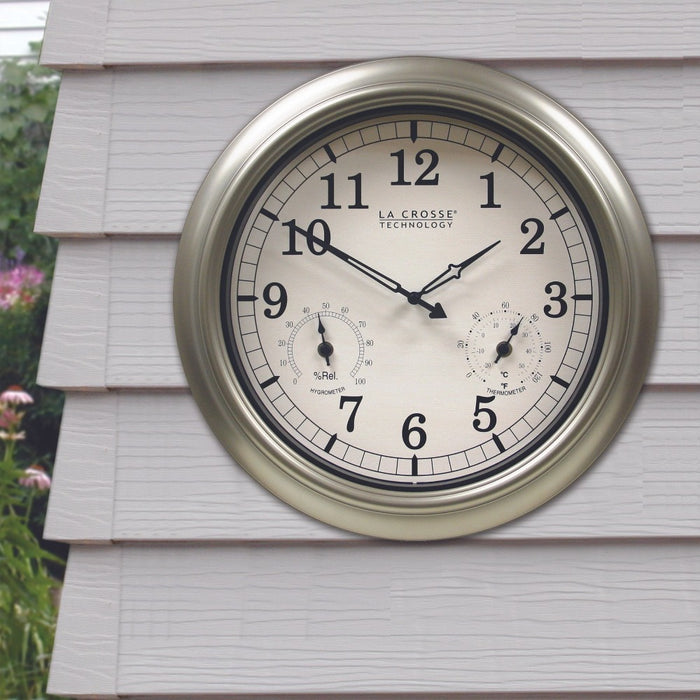 Weather Scientific La Crosse Technology WT-3181PL-Q Indoor/Outdoor Wall Clock with Thermometer and Hygrometer LaCrosse Technology