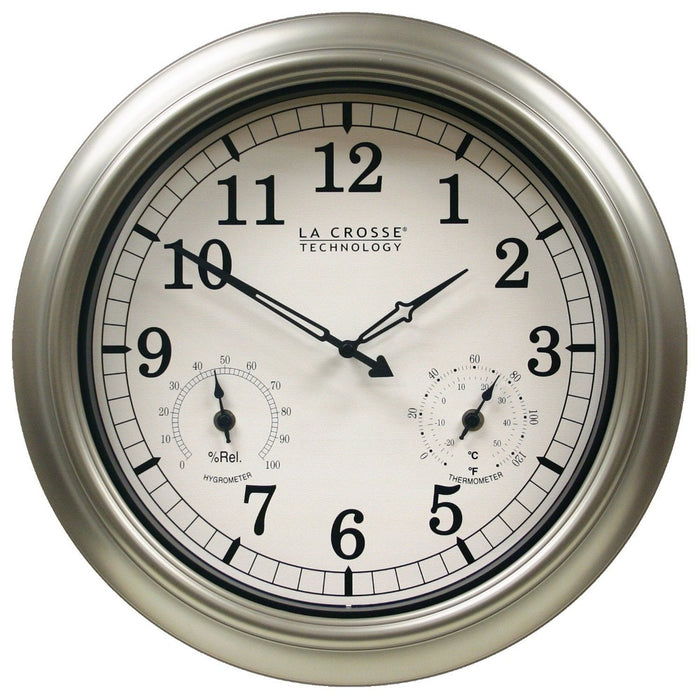 Weather Scientific La Crosse Technology WT-3181PL-Q Indoor/Outdoor Wall Clock with Thermometer and Hygrometer LaCrosse Technology