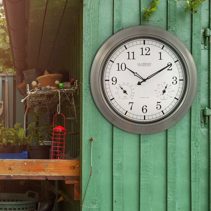 Weather Scientific La Crosse Technology WT-3181PLX1 18 inch Indoor/Outdoor Atomic Wall Clock LaCrosse Technology