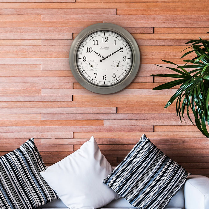 Weather Scientific La Crosse Technology WT-3181PLX1 18 inch Indoor/Outdoor Atomic Wall Clock LaCrosse Technology