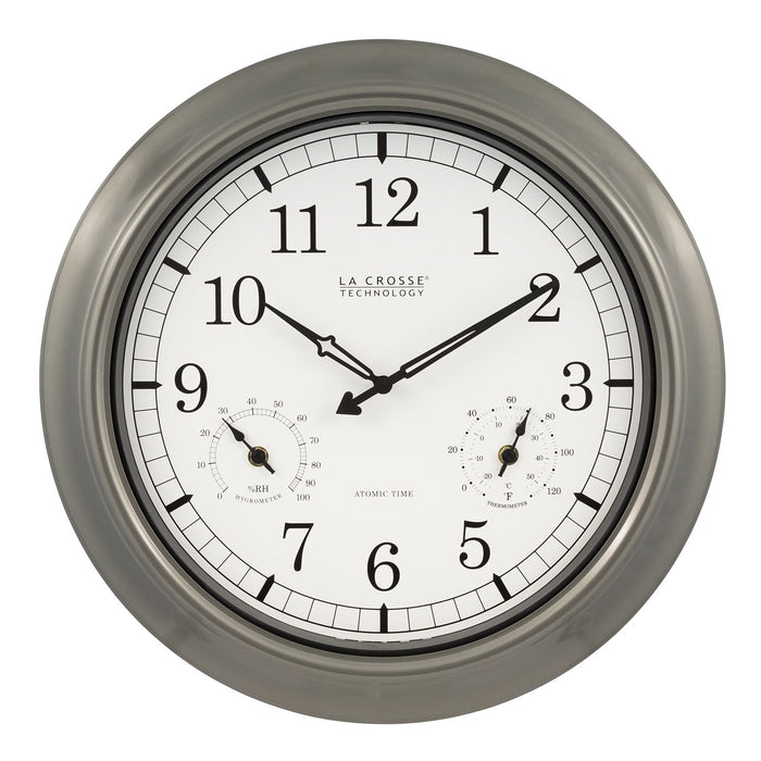 Weather Scientific La Crosse Technology WT-3181PLX1 18 inch Indoor/Outdoor Atomic Wall Clock LaCrosse Technology