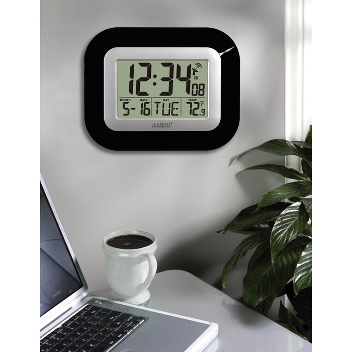 Weather Scientific LaCrosse Technology WT-8005U-B Atomic Digital Wall Clock with Indoor Temperature and Date LaCrosse Technology