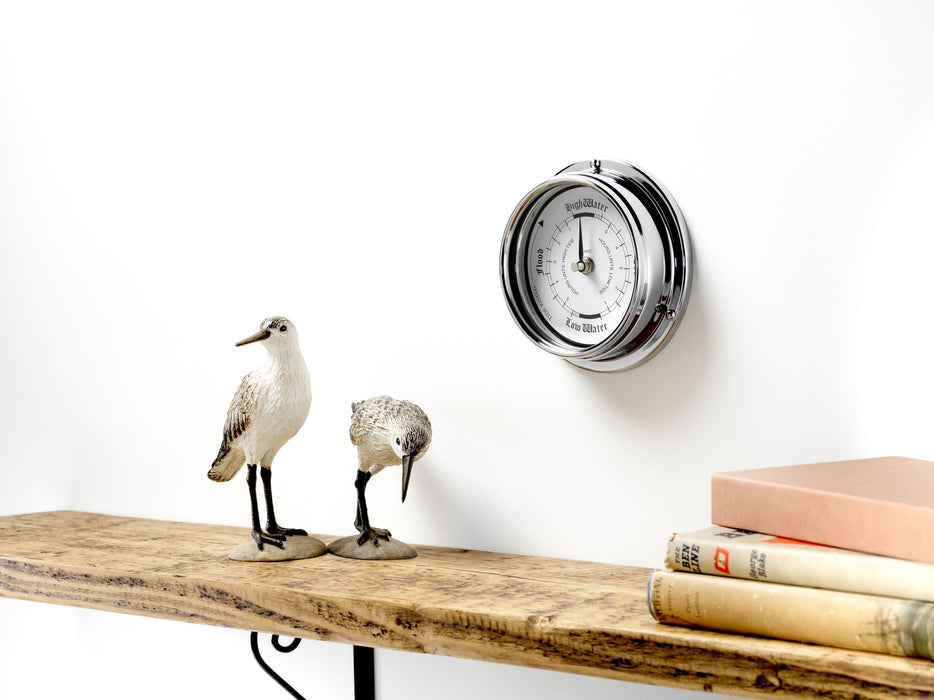 Weather Scientific Tabic Clocks Handmade Tide Clock In Chrome With White Dial C-TDE-WHT Tabic Clocks