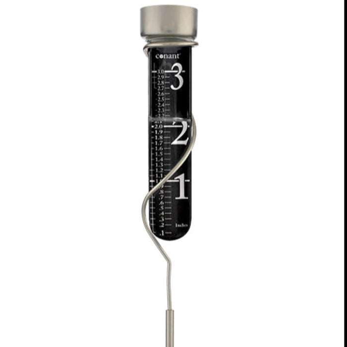 Weather Scientific Décor High Contrast Black Grande View Rain Gauge (Satin Nickel) Conant Collections