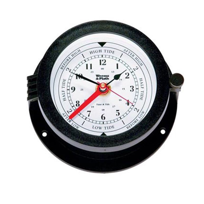 Weather Scientific Weems & Plath Bluewater Quartz Time & Tide Clock 150300 black case white face profile