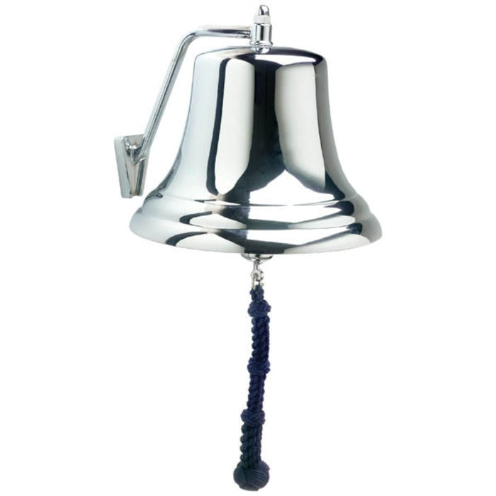 Weather Scientific Weems & Plath 12" Chrome Bell w/ Navy Monkey's Fist Lanyard 12000C Weems & Plath