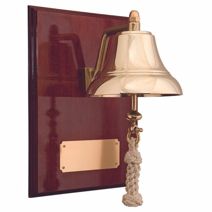 Weather Scientific Weems & Plath 6" Brass Bell Mounted on 9x12" High Gloss Mahogany Plaque with brass plate Weems & Plath