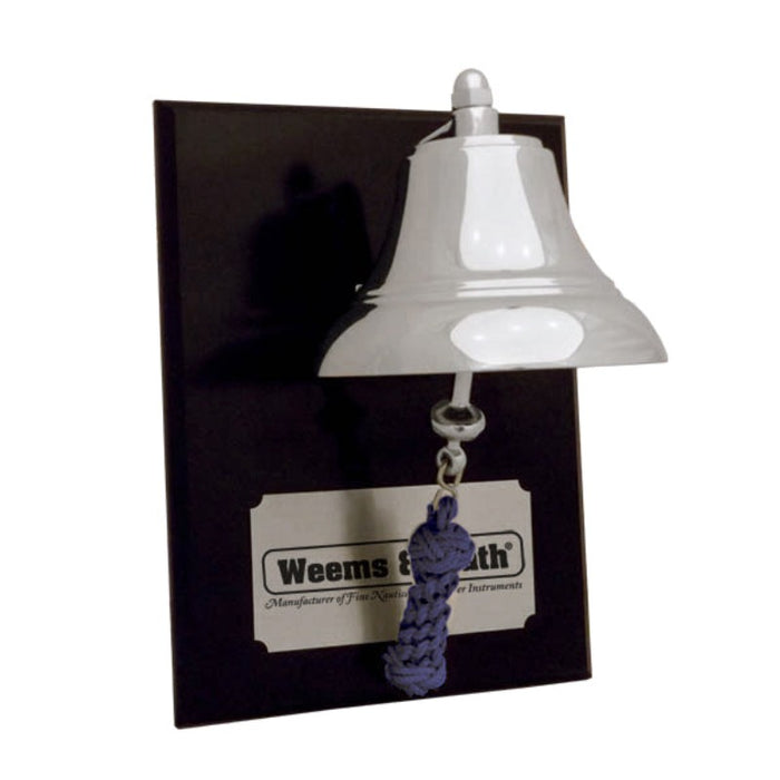 Weather Scientific Weems & Plath 6" Chrome Bell Mounted on Black Plaque Weems & Plath