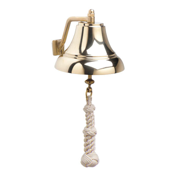 Weather Scientific Weems & Plath 7" Brass Bell w/ Off-White Monkey's Fist Lanyard Weems & Plath