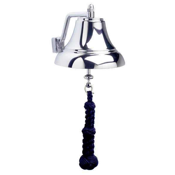 Weather Scientific Weems & Plath 7" Chrome Bell w/Navy Monkey's Fist Lanyard Weems & Plath