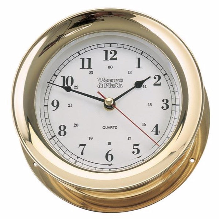 Weather Scientific Weems & Plath Admiral Quartz Clock 290500, Brass Weems & Plath