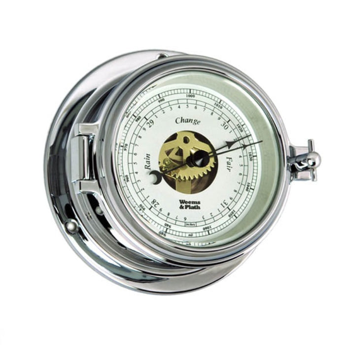 Weather Scientific Weems & Plath Chrome & Brass Endurance II 105 Open Dial Barometer Weems & Plath
