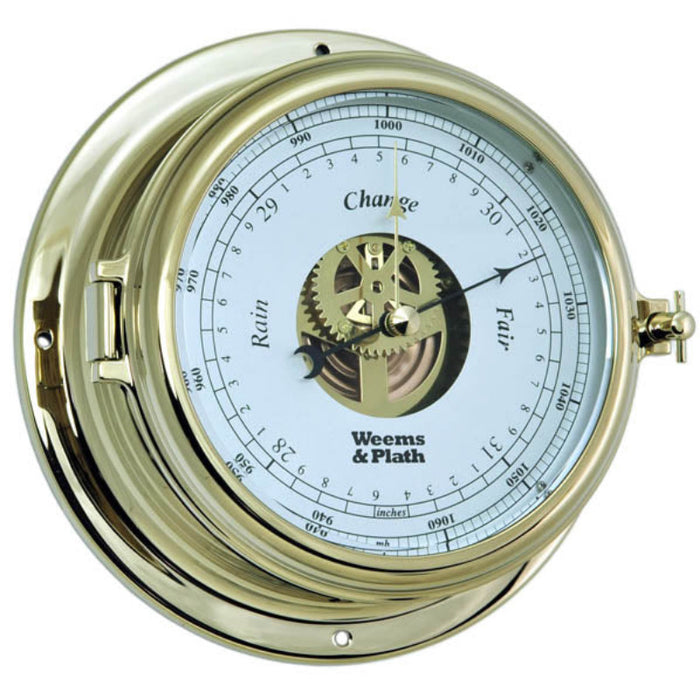Weather Scientific Weems & Plath Endurance II 135 Open Dial Barometer, Brass or Chrome Weems & Plath