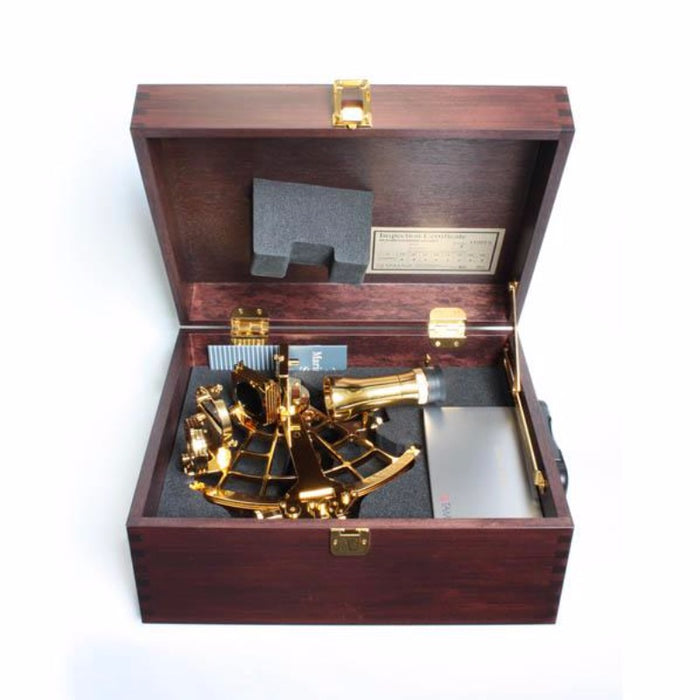 Weather Scientific Weems & Plath Tamaya Gold-Plated Sextant TAM2 with 4x40 Scope in Wooden Case Weems & Plath