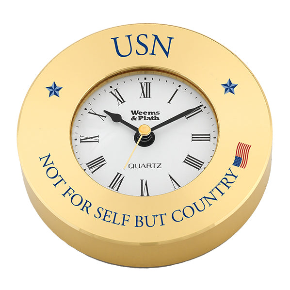 Weather Scientific Weems & Plath U.S. Navy Brass Clock Chart Weight - Not For Self But For Country Weems & Plath