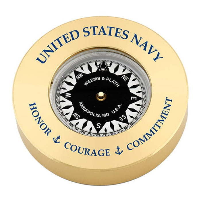 Weather Scientific Weems & Plath U.S. Navy Brass Compass Chart Weight - Honor, Courage, Commitment Weems & Plath