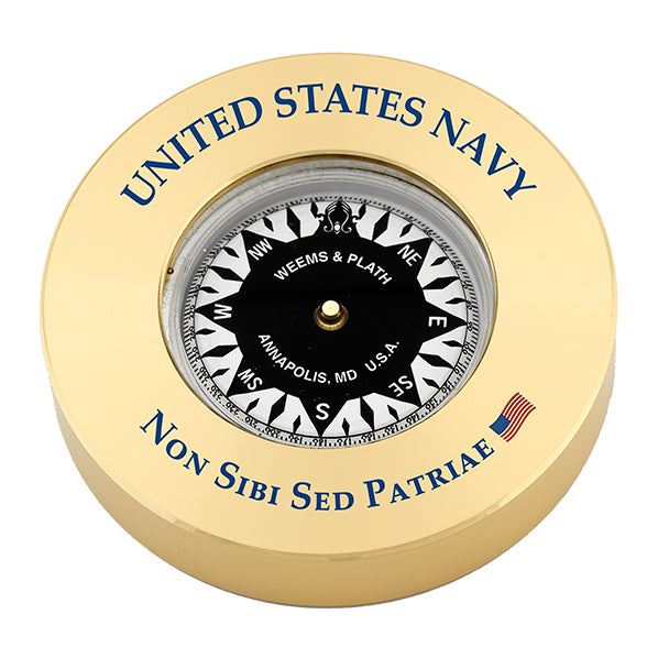 Weather Scientific Weems & Plath U.S. Navy Brass Compass Chart Weight - Non Sibi Sed Patriae Weems & Plath