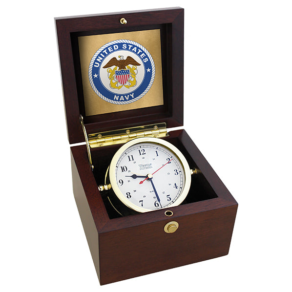 Weather Scientific Weems & Plath U.S. Navy Square Box Alarm Clock - #8 Emblem Weems & Plath