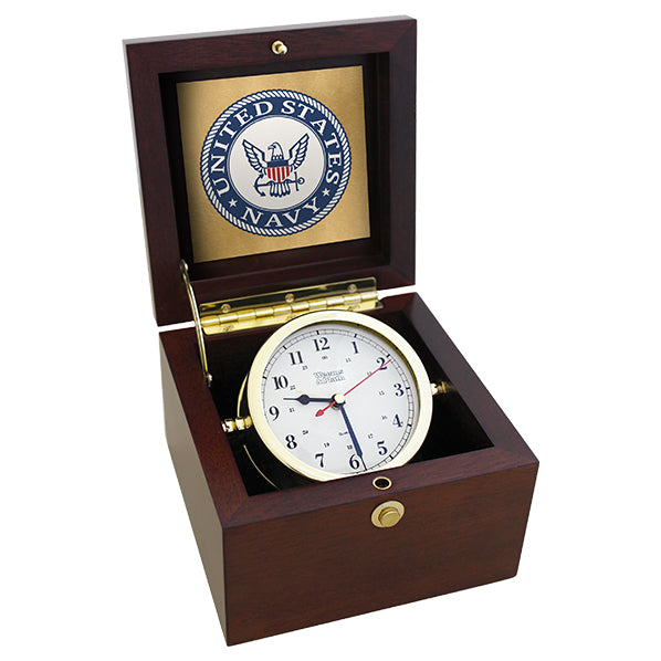 Weather Scientific Weems & Plath U.S. Navy Square Box Alarm Clock - #9 Emblem Weems & Plath
