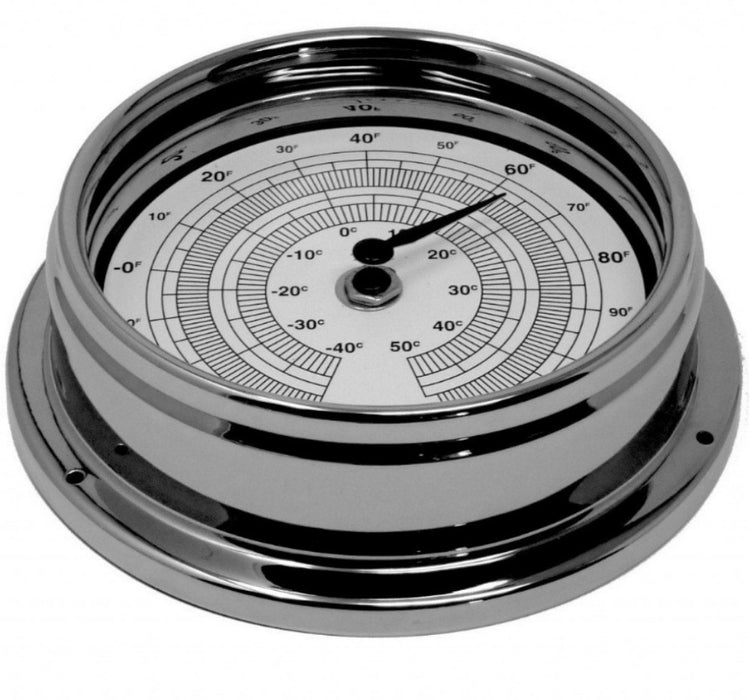 Weather Scientific Tabic Clocks Handmade Thermometer in Chrome With White Dial C-THRM-WHT Tabic Clocks