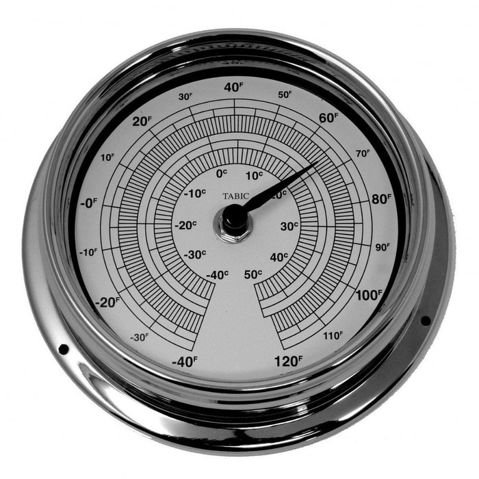 Weather Scientific Tabic Clocks Handmade Thermometer in Chrome With White Dial C-THRM-WHT Tabic Clocks