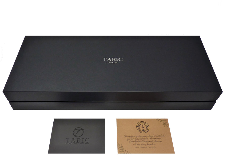 Weather Scientific Tabic Clocks Handmade Prestige Chrome Tide Clock, Traditional Barometer and Roman Clock with Jet Black Dial  Mounted on a Solid English Oak Wall Mount Tabic Clocks