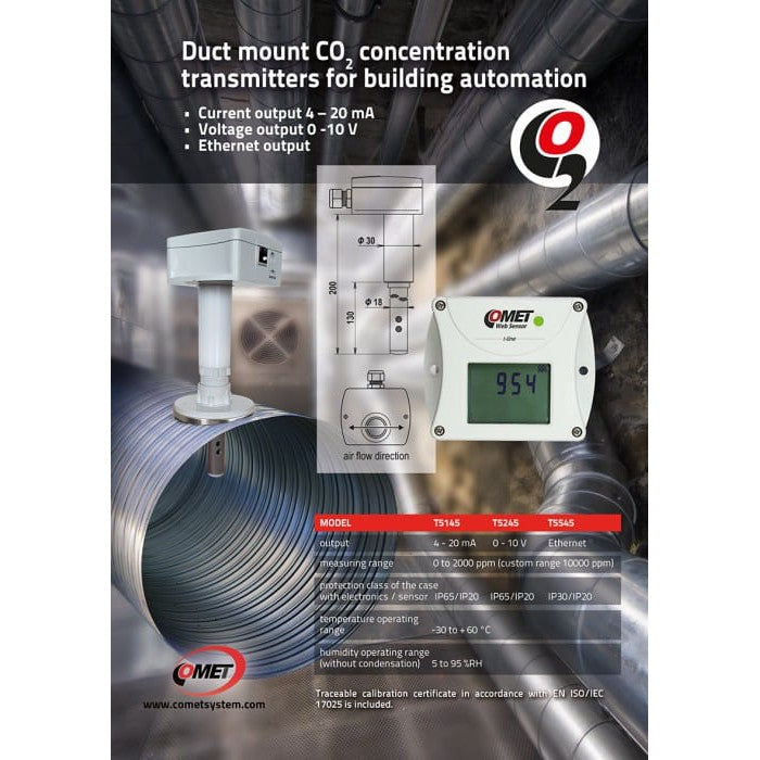 Weather Scientific Comet CO2 Concentration Transmitter with 0-10V output, built-in carbon dioxide sensor Comet