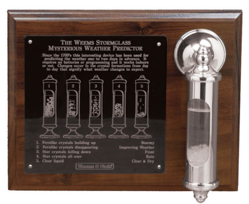 Weather Scientific Weems & Plath Brass or Chrome Stormglass & Plaque Set 200SET Weems & Plath