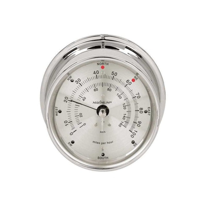 Weather Scientific Maximum Inc. Maestro Wind Speed & Direction Indicator silver case white dial