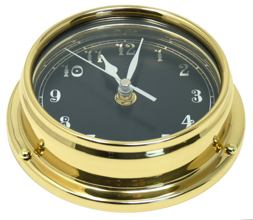 Weather Scientific Tabic Clocks Handmade Prestige Arabic Numeral Clock in Solid Brass with a Jet Black Dial B-ARB-BLK Tabic Clocks