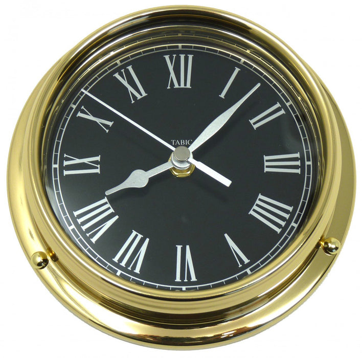 Weather Scientific Tabic Clocks Handmade Prestige Roman Numeral Clock in Solid Brass With a Jet Black Dial. Tabic Clocks