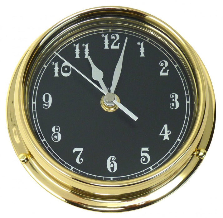 Weather Scientific Tabic Clocks Handmade Prestige Arabic Numeral Clock in Solid Brass with a Jet Black Dial B-ARB-BLK Tabic Clocks