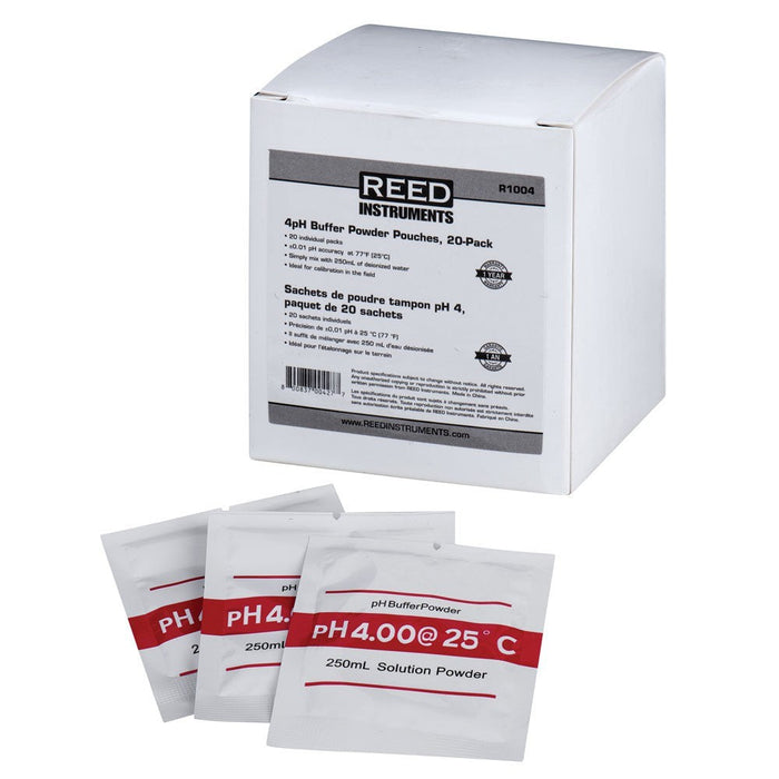 Weather Scientific REED R1004 pH 4 Calibration Buffer Pouches, 20-Pack Reed Instruments
