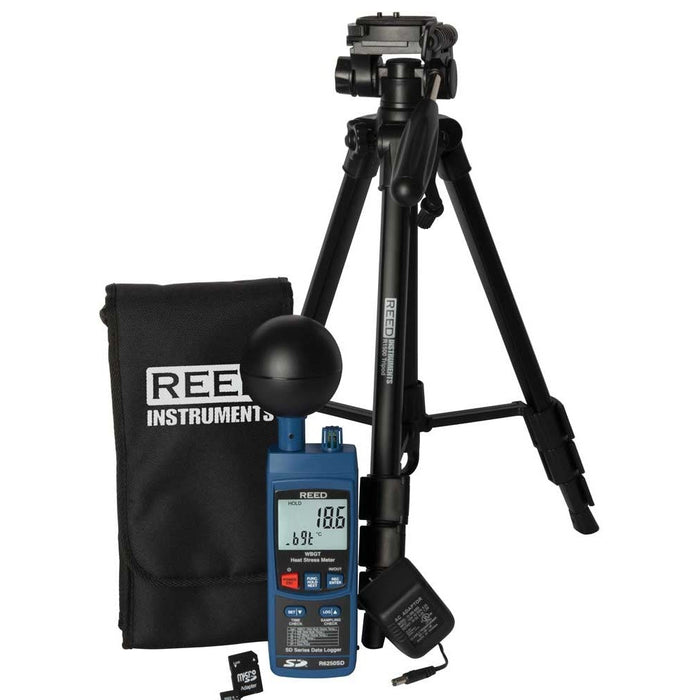 Weather Scientific REED R6250SD-KIT2 Data Logging Heat Stress Meter with Tripod, SD Card and Power Adapter Reed Instruments
