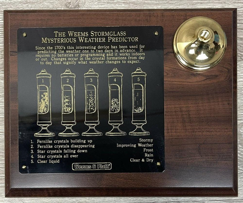 Weather Scientific Weems & Plath Brass or Chrome Stormglass & Plaque Set 200SET Weems & Plath