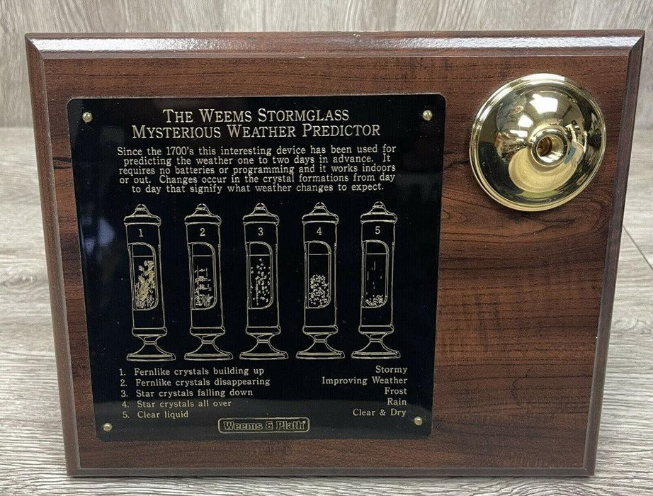 Weather Scientific Weems & Plath Brass or Chrome Stormglass & Plaque Set 200SET Weems & Plath