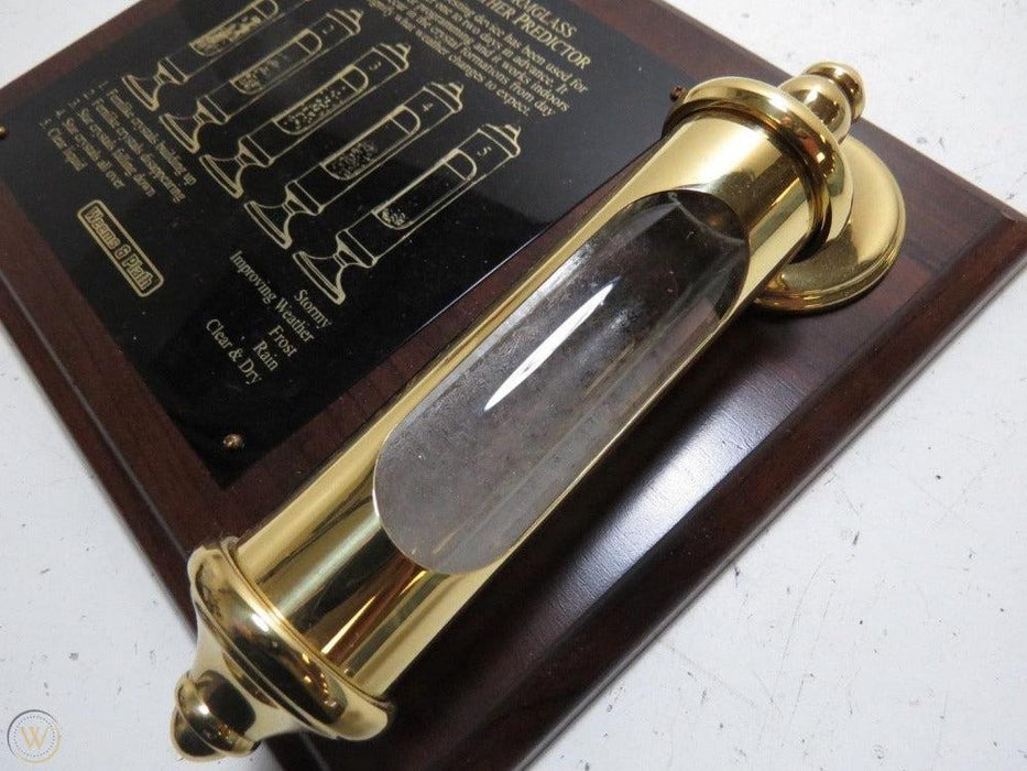 Weather Scientific Weems & Plath Brass or Chrome Stormglass & Plaque Set 200SET Weems & Plath