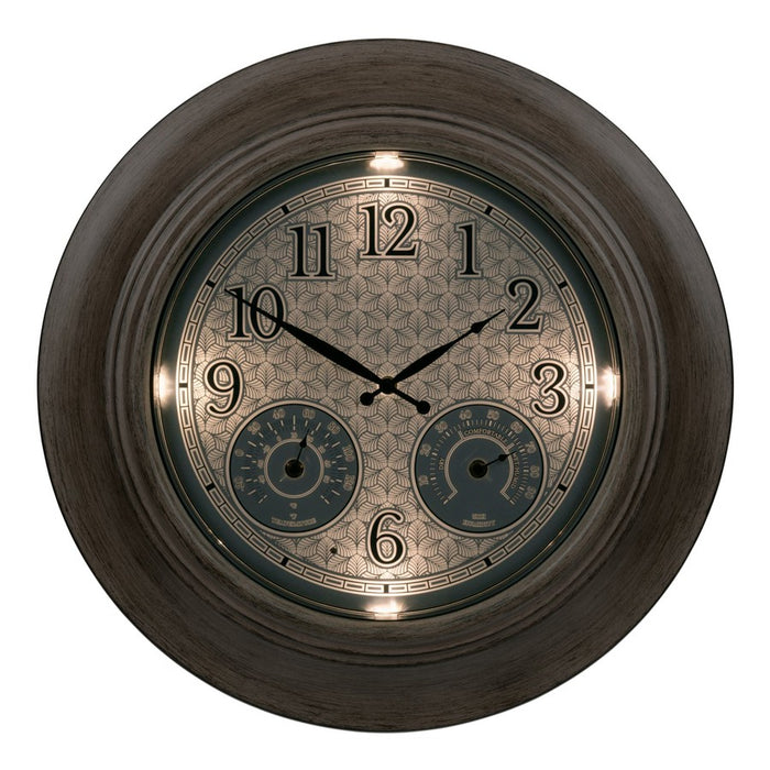 Weather Scientific La Crosse Technology 435-3256 21-inch In/Outdoor Wall Clock with Lighted Leave night time profile