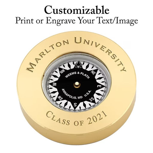 Weems & Plath Brass Compass Chart Weight Customizable Engrave by Weather Scientific