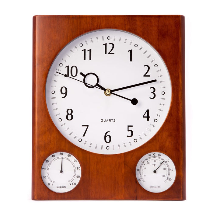 Weather Scientific Bey-Berk  "Cherry" Wood Wall Clock with Thermometer & Hygrometer CM105 Bey-Berk 