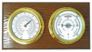 Weather Scientific Tabic Clocks Handmade Solid Brass Thermometer and Barometer Mounted on a Double English Oak Wall Mount Tabic Clocks 