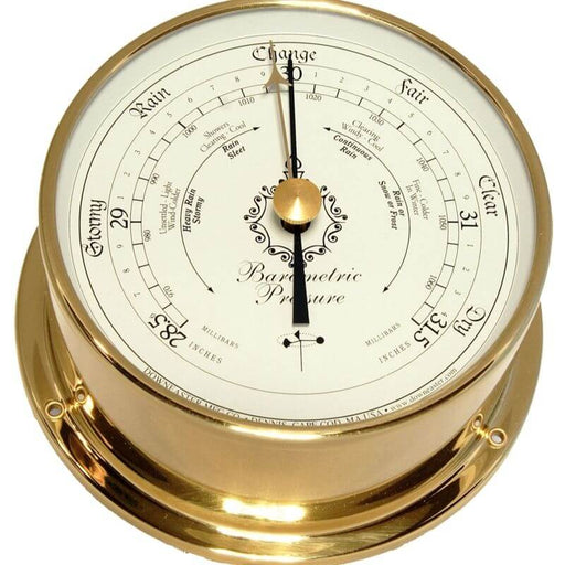 Weather Scientific Downeaster Barometer, White, 3060 Brass Case