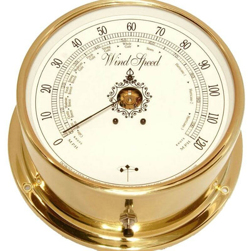 Weather Scientific Downeaster Wind Speed With Peak Gust  White Dial – Polished Brass Case 3005 Downeaster 