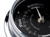 Weather Scientific Tabic Clocks Handmade Prestige Tide Clock in Chrome With A Jet Black Dial created with a mirrored backdrop Tabic Clocks 